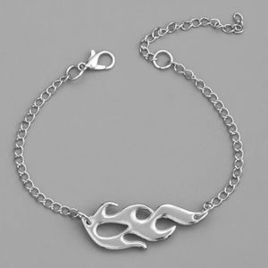 🔥Men’s Cool FLAME Pendant Charm Silver Chain Bracelet Mens Boutique wear trendy